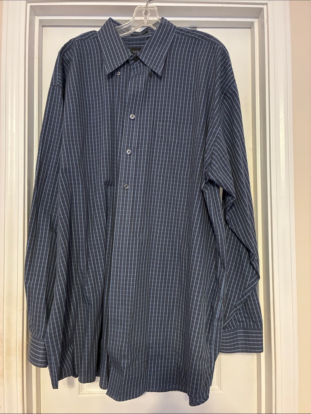 Van Heusen Blue Pinstripe Men's 2XLT Dress Shirt